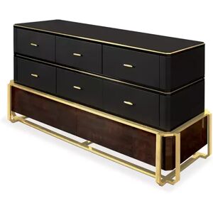 Luxxu Waltz Dresser Brass, Wood, Glass and Leather