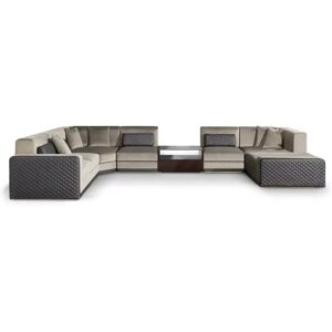 Luxxu Thomson  Sofa Synthetic Leather, Velvet and Brass