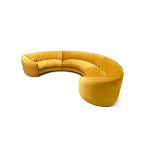 Brabbu Wales Round Three Sofa Gold Velvet