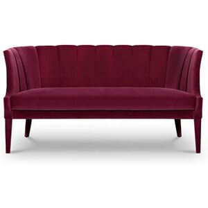 Brabbu Begonia Two Seat Sofa Maroon Velvet