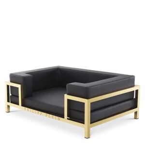 Philipp Plein High Conic Large Gold Dogbed Brushed brass finish   Black leather look