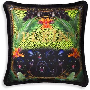 Philipp Plein Silk Jungle Cushion 100% silk with fringe finishing   Removable cover