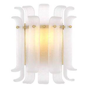 Philipp Plein Rodeo Drive Wall Light Frosted logo glass   Brushed brass frame