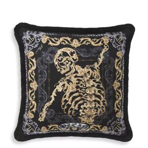 Philipp Plein Silk Skeleton Cushion Cushion 100% silk with fringe finishing   Removable cover