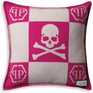 Philipp Plein Cashmere Skull Cushion Cushion woven 89% wool, 10% cashmere, 1% silk   Removable cover