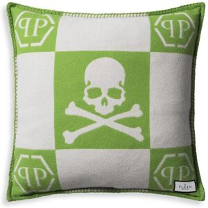 Philipp Plein Cashmere Skull Cushion Cushion woven 89% wool, 10% cashmere, 1% silk   Removable cover