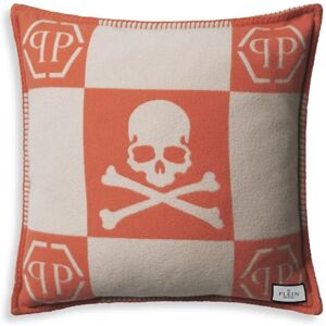 Philipp Plein Cashmere Skull Cushion Cushion woven 89% wool, 10% cashmere, 1% silk   Removable cover