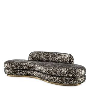 Philipp Plein Icon Limited Edition Sofa 2.4 mln Crystal cut leopard design stones   Brushed brass frame