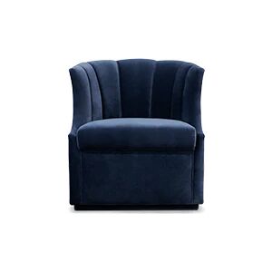 Brabbu Begonia Swivel Armchair Blue Velvet