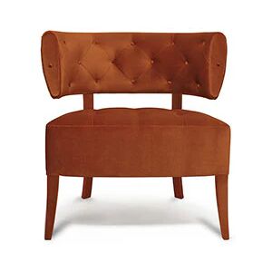 Brabbu Zulu Armchair Orange Velvet