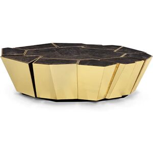 Brabbu Crackle Coffee Table Walnut Root and Brass