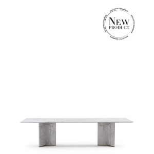 Luxxu Algerone Rectangular Dining Table  Brass and Marble