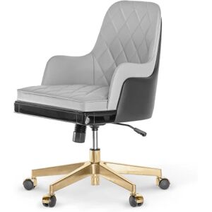 Luxxu Charla Small Office Chair  Wood, Brass and Leather