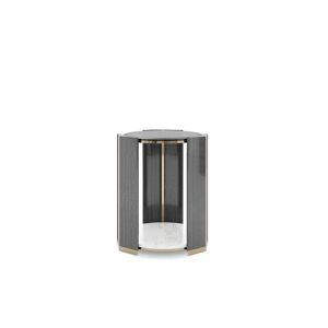 Luxxu Algerone Small Side Table  Brass Glass and Marble