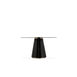 Luxxu Darian Dining Table  Brass Glass and Wood