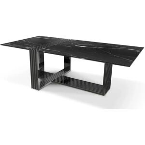 Luxxu Vertigo Black  Dining Table  Stainless Steel and Marble