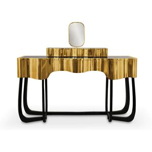 Maison Valentina Sinuous   Vanity Table MDF, Brass and Black Laquer