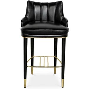 Brabbu Plum Counter Bar Stool Natural Black Leather