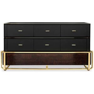 Maison Valentina Waltz  Vanity Table Brass, Wood, Glass and Leather