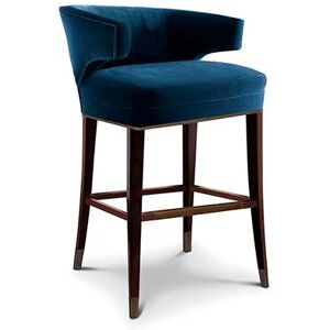 Brabbu Ibis Counter Bar Stool Blue Velvet