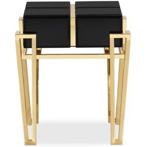 Luxxu Nubian  Side Table  Brass, Wood and Glass