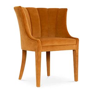 Brabbu Begonia Dining Chair Orange Velvet