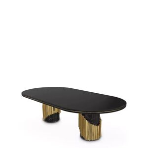 Luxxu Littus Oval Dining Table  Brass and Marble