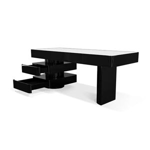 Brabbu Shinto II Desk White Wood and Black Laquer