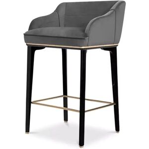 Luxxu Saboteur Bar Stool Wood, Brass and Velvet