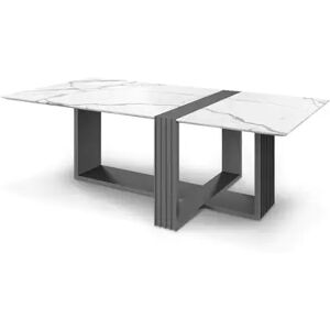 Luxxu Vertigo Outdoor Dining Table Stainless Steel and Marble