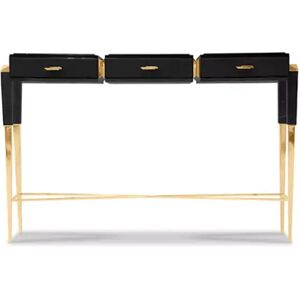 Luxxu Spear Console Table  Brass, Wood, Leather and Marble