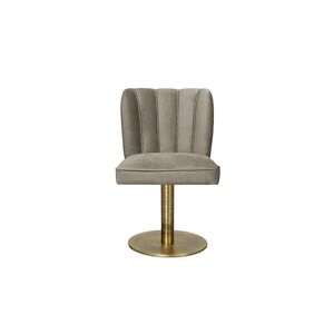 Brabbu Dalyan II Dining Chair Grey Synthetic Leather and Brass
