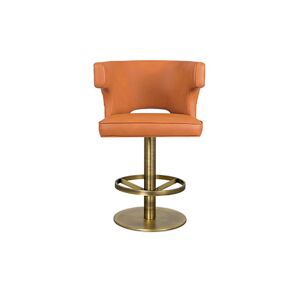 Brabbu Kansas II Counter Bar Stool Orange Synthetic Leather