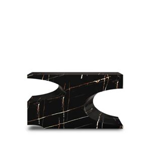 Brabbu Bryce Faux 11 Console Table Black Faux Marble