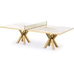 Philipp Plein Play Dining Table White finishing marble   Gold finish frame