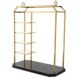 Philipp Plein Couture Clothing Stand Gold finish   Black finishing marble   Clear glass