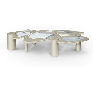 Covet House Covet Slater  Coffee Table Marble and Metal Champagne