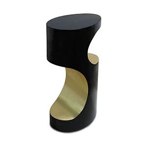 Brabbu Bryce Side Table Glass and Black Laquer