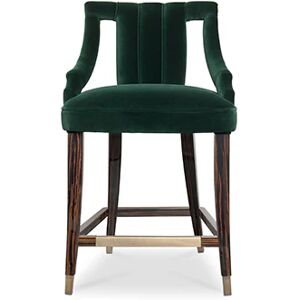 Brabbu Cayo Counter Bar Stool Green Velvet