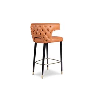 Brabbu Kansas Bar Stool Orange Synthetic Leather