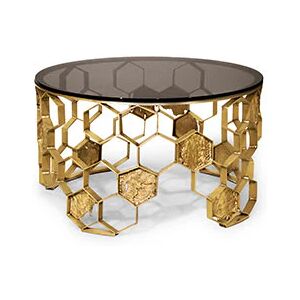 Brabbu Manuka Coffee Table Glass and Bronze Brass