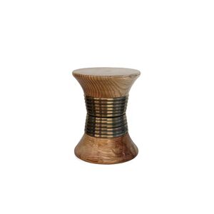 Brabbu Padaung Stool Wood and Brass