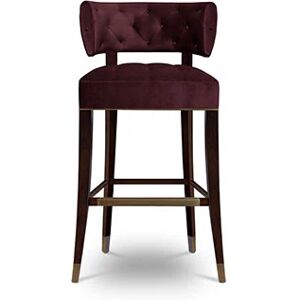 Brabbu Zulu Counter Bar Stool Maroon Velvet