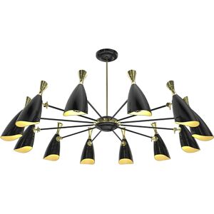 Brabbu Duke Round Chandelier Matte Black and Gold