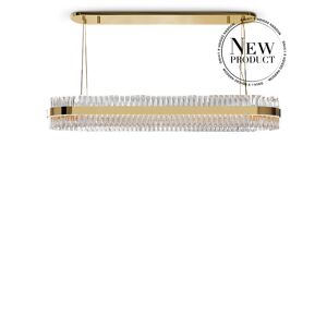Luxxu Liberty Slim Snooker Suspension Chandelier Brass and Crystal