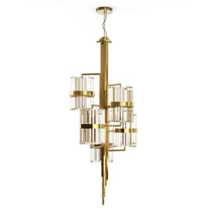 Luxxu Liberty Chandelier Brass and Crystal