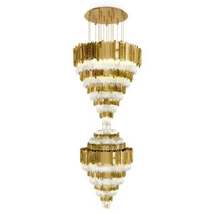 Luxxu Empire XL Chandelier Brass and Crystal