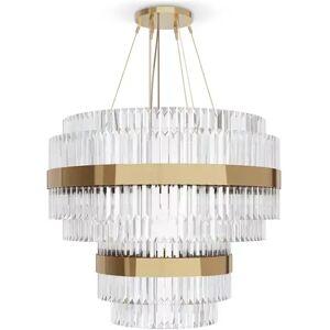 Luxxu Liberty Round  Chandelier Brass and Crystal