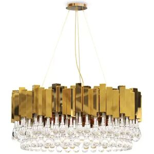 Luxxu Trump Suspension Chandelier Brass and Crystal