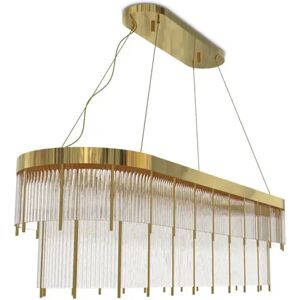 Luxxu Pharo Snooker Suspension Chandelier Brass and Crystal